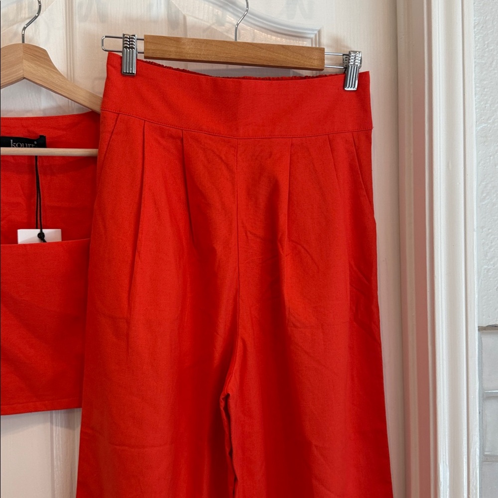 Kourt Sabal set NWT Square neck boxy top and pants linen blend - Picture 11 of 15